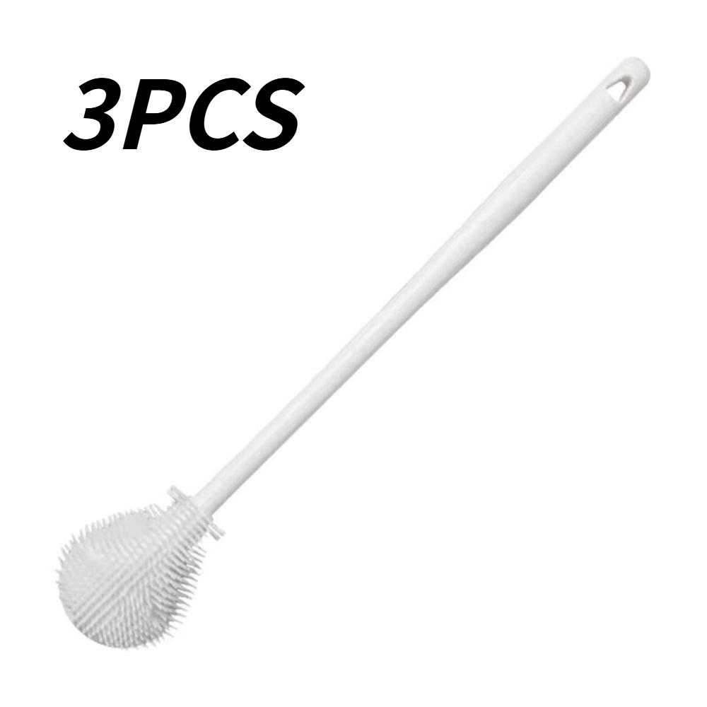 Silicone Milk Bottle Brush Long Handle Cup Scrubber Glass Water Bottle Cleaner Kitchen Cleaning Tool for Home Daily Washing