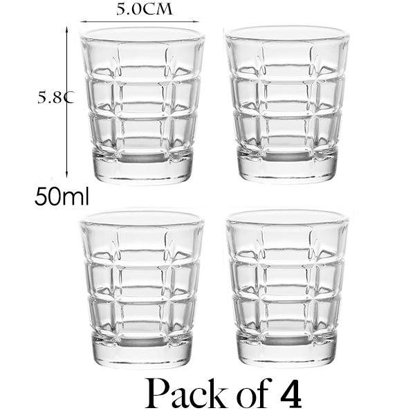 50ml Shot Glass Carved Patterns Vodka Glass Whiskey Shot Glass
