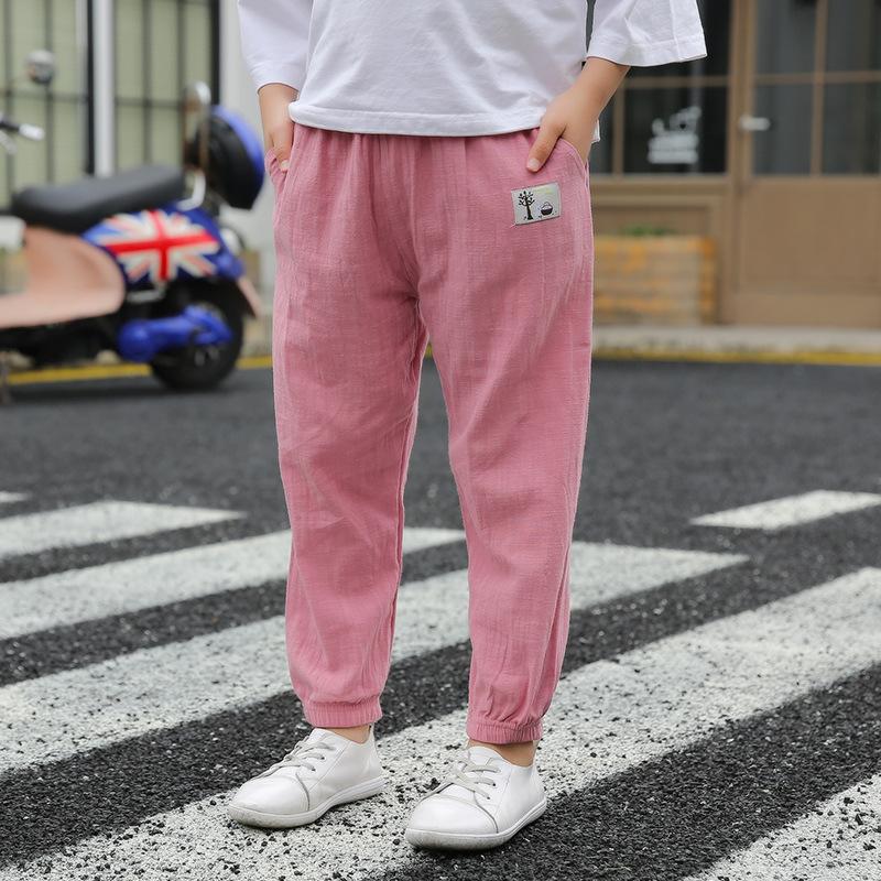 Summer Kids Loose Wide Leg Pants Linen Lantern Sleepwear Boys Girls Casual