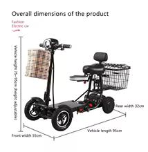 EU Warehouse Stock Foldable Electric Scooter Adult Dual Motor 4 Wheel Folding Electric Mobility Scooter For Elderly People