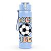 1PC Soccer Vibes Text Art Pattern 750ml Color Plastic Sports Water Bottle Leakproof Flip Straw Lid Suitable for Sports Office Home Use