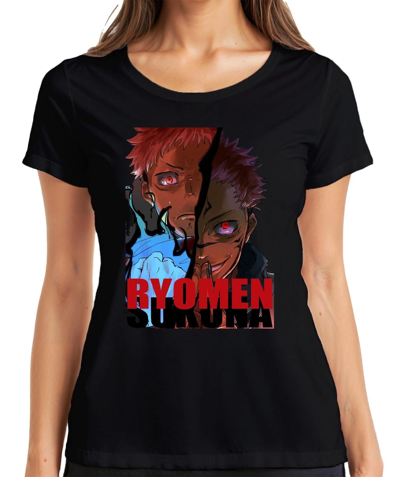 Ryomen Sukuna JujutsuKaisen Dämon rote Augen Anime gruselig Fan Damen T-Shirt M