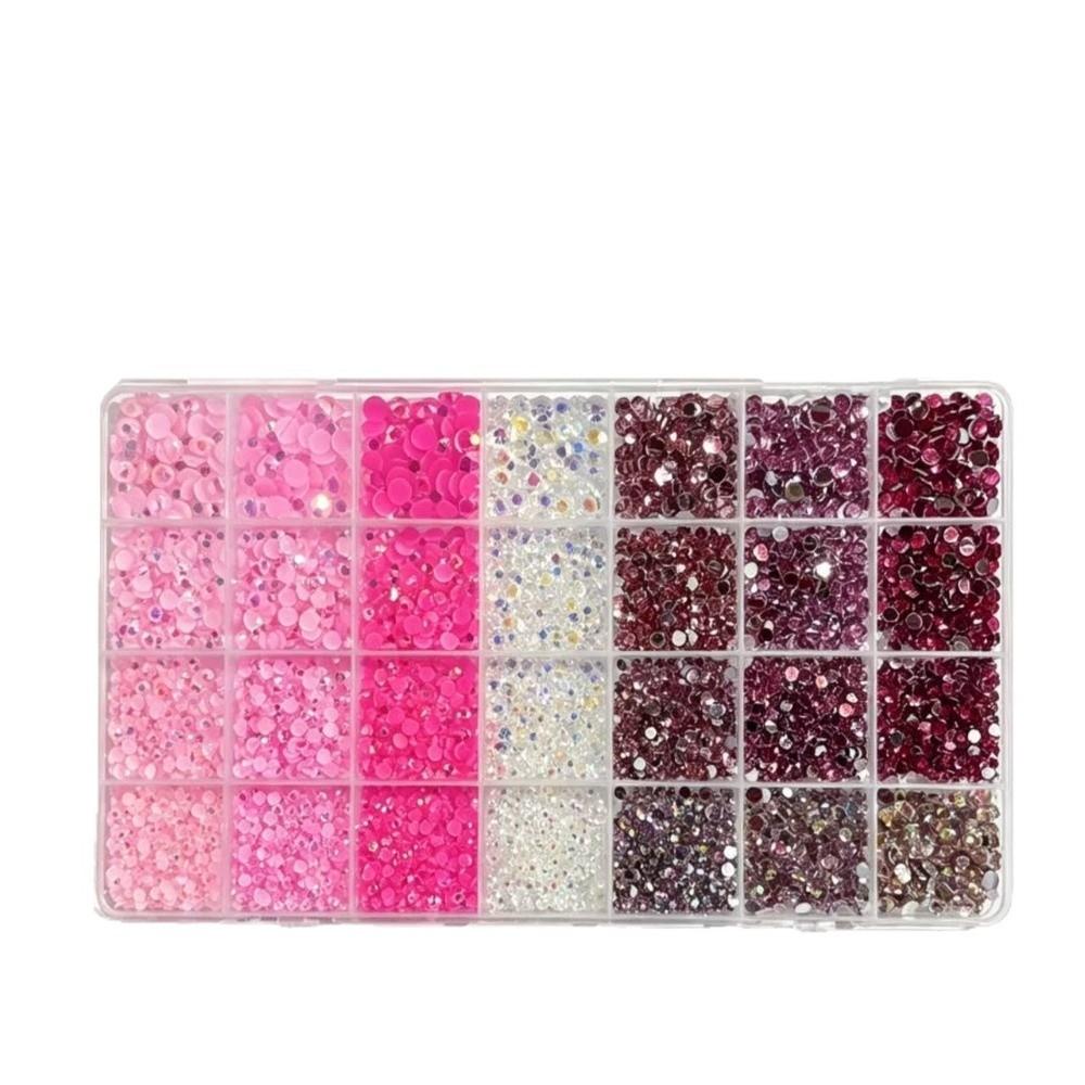 24/28 Grids Mixed Mini Christmas Gems Nail Charms Luxury Flatback Colorful Rhinestones Nail Art