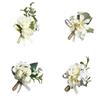 Elegant Artificial Boutonnieres Ivory Color Simulation Silk Rose Flowers  Wedding Accessories