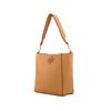 Tory Burch McGraw Large Capacity Pebbled Leather Bucket Hobo Shoulder Tote Bag Women Bags Brown 73338-227