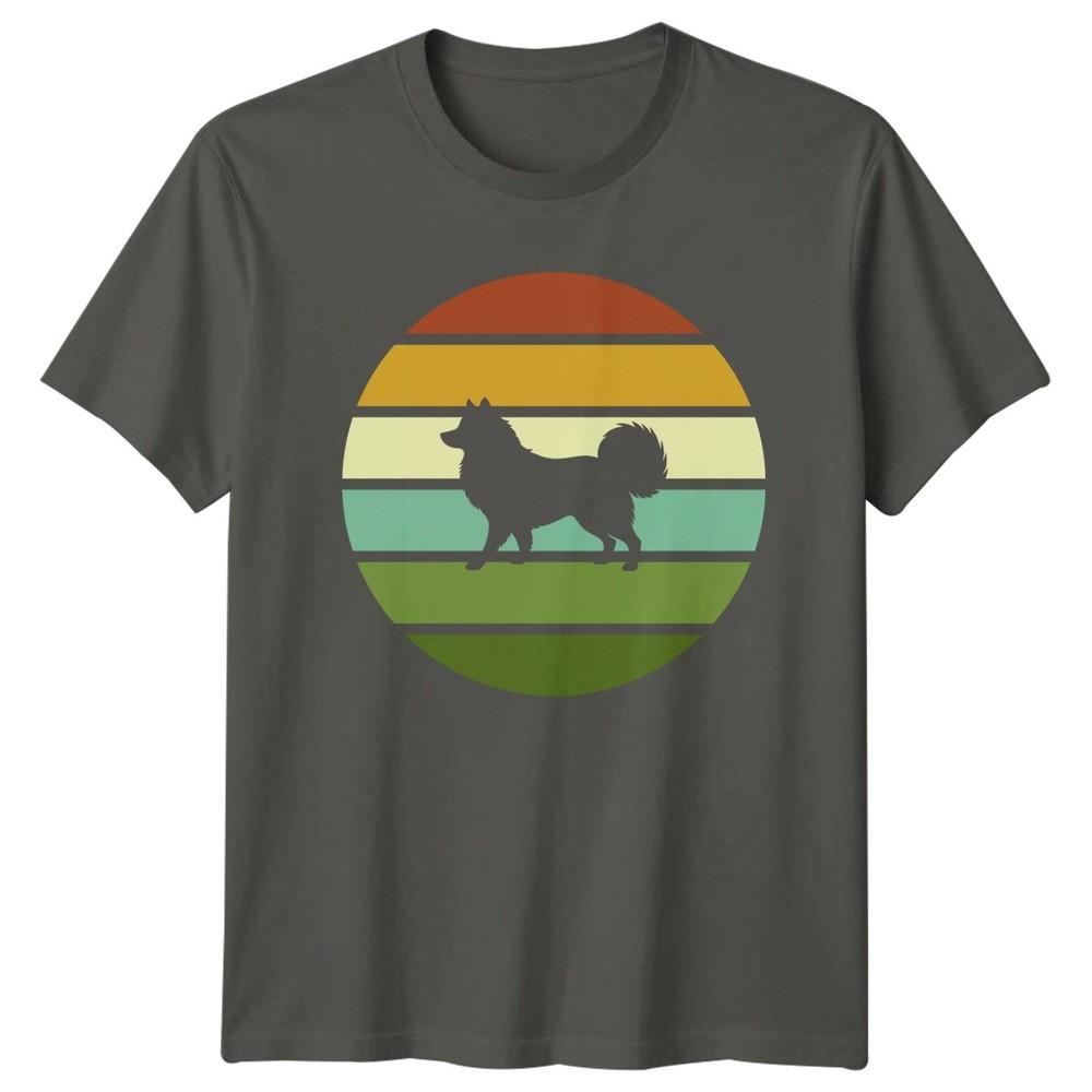 Spitz Dog Silhouette Vintage Retro TShirt Spitz Owner Dog Lovers S