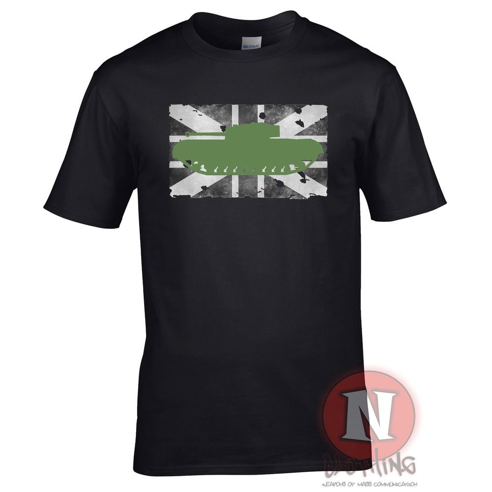Churchill Tank TShirt Patriotic Nostalgia Wwii DDay Military British World Of