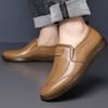 Men Loafers Korean Style Soft Leather Slip-on Shoes Man Daily Casual Lazy Shoe Boat Shoes Soft Non Slip Vulcanized Shoes