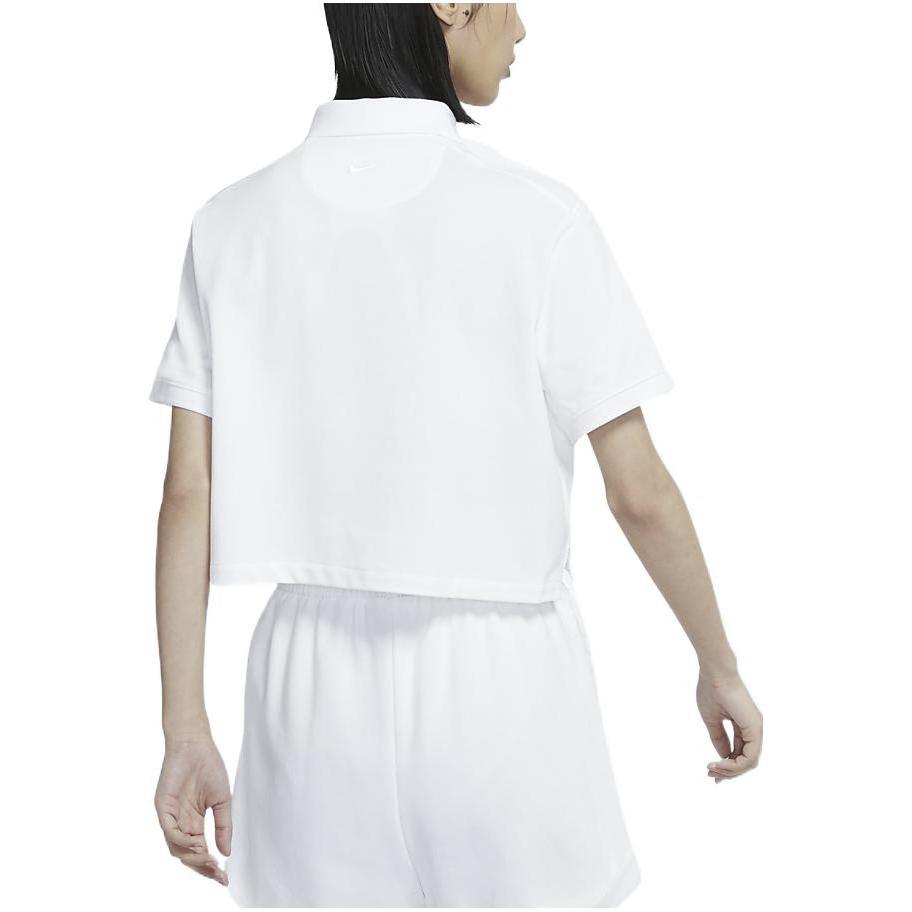 Nike Solid Color Polo Shirt Women Tops White DC3427-100