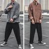 Men's Japanese Style Corduroy Long-Sleeve Shirt - Versatile Solid Color Casual Jacket