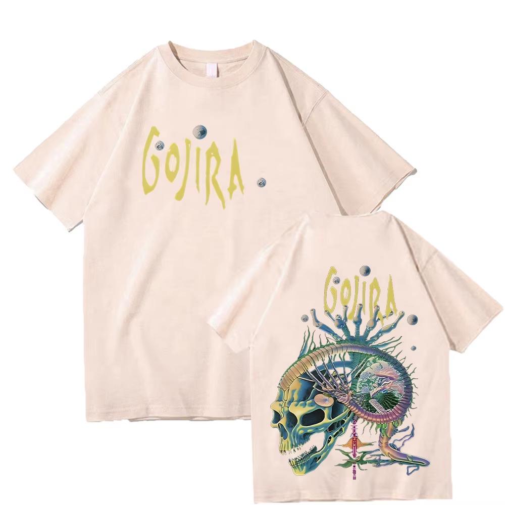 Skull Anemone pure Cotton Tee France Metal Band Gojira Merch T Shirts Unisex Fashion Vintage top High Quality Casual Y2K T Shirt