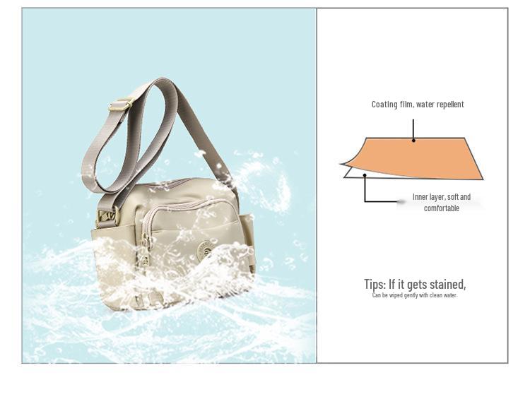 Sac bandoulière léger en nylon pour femme 2026 - Résistant à l'usure, Multi-couches, Polyvalent pour le quotidien et les trajets