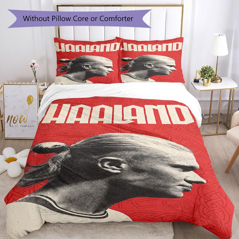 Haaland Bedding Set Breathable Duvet Cover with Pillowcases Decorative Bed Linen for Bedroom Home Decoration Birthday Gift