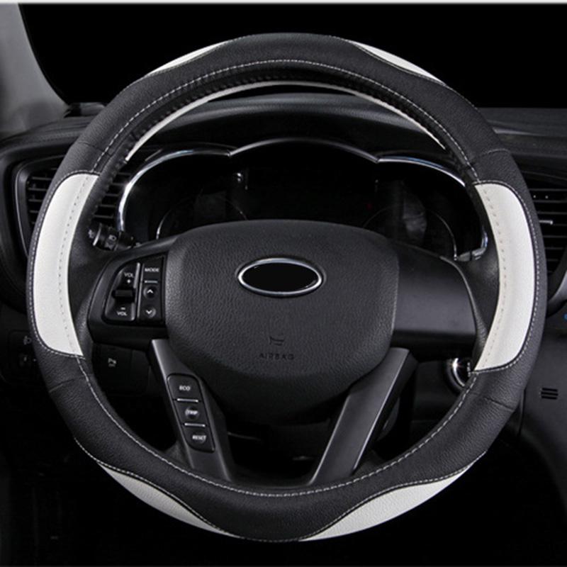 

Универсальный чехол на руль автомобиля из искусственной кожи 38 см для Ford focus 2 3 BMW e46 e39 Volkswagen Toyota Chevrolet cruze