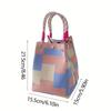 Women'S Vintage Floral Knit Tote Bag Storage Bag Lightweight With Adjustable Straps & Metal Rings Snap Closure For Casual Travel