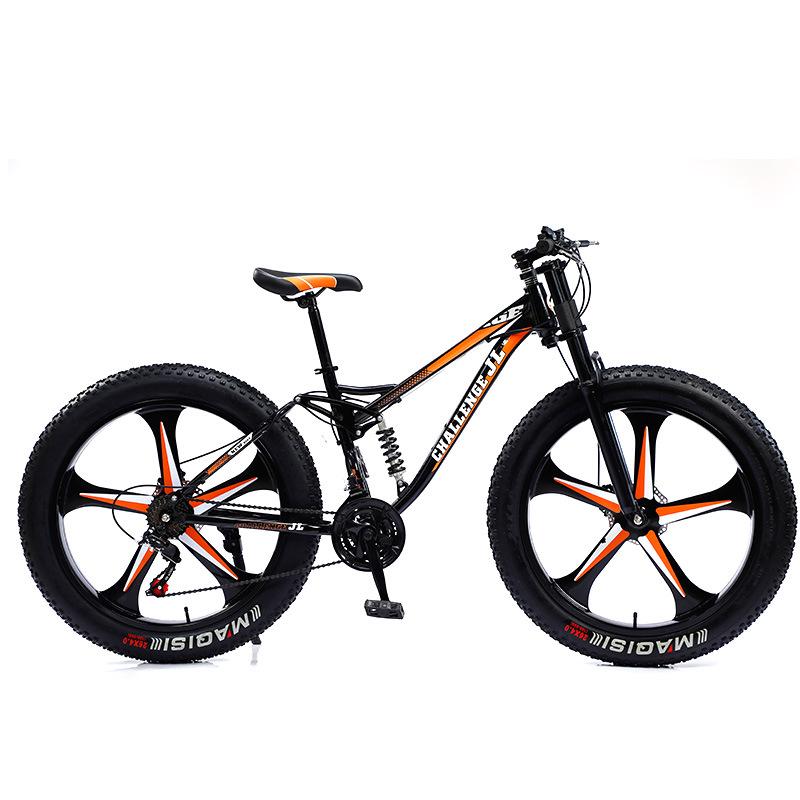 26-inch Folding All-Terrain Mountain Bike for Adults with Snow Wheels, Gears, and Dual Disc Brakes
