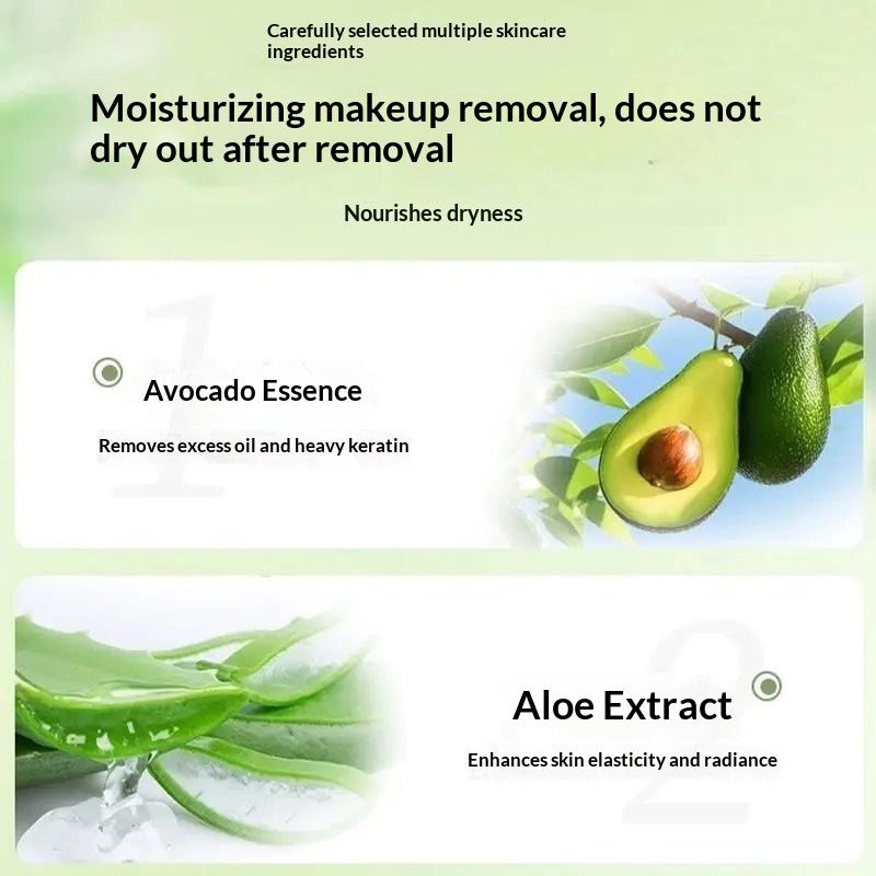 80 Pcs Avocado Scented Makeup Remover Wipes - Deep Cleansing, Hypoallergenic, Moisturizing