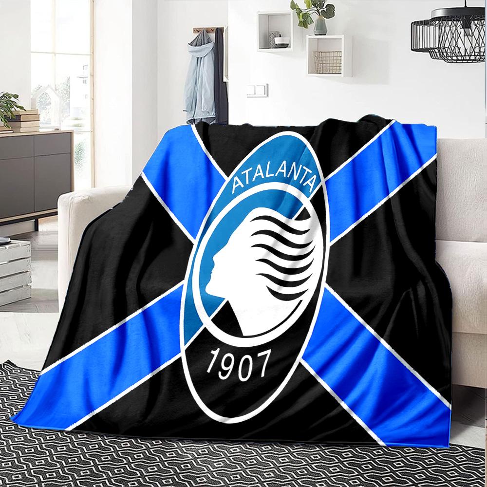 Atlanta Fc Emblem Design Flannel Blanket, Soft Polyester, Modern Design, All-Season for Camping, Travel, Gifts for holidays or birthdays