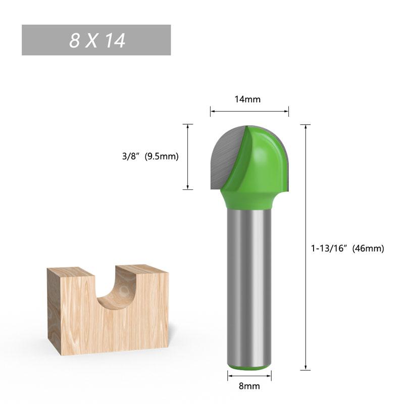 1pc 8mm Schaft Ball Nase Ende Mühle Runde Nase Cove CNC Fräsen Bit Radius Core Box Vollhartmetall router Bit Werkzeuge
