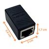 Coupleur RJ45 - PHONILLICO - Pack de 2 - Noir - Compatible Cat 5/6/7