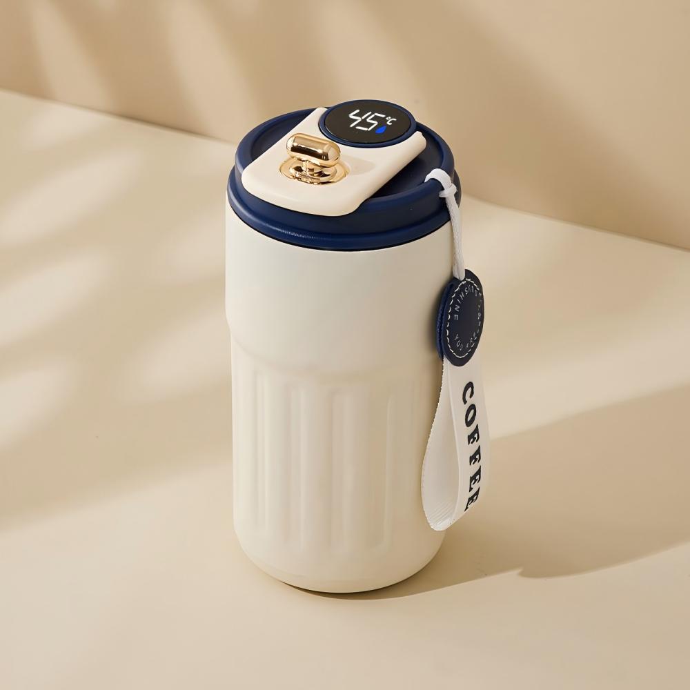 450ml Smart Temp Display Thermos Bottle, 316 Stainless Steel Vacuum Insulated Coffee Mug for Office Business