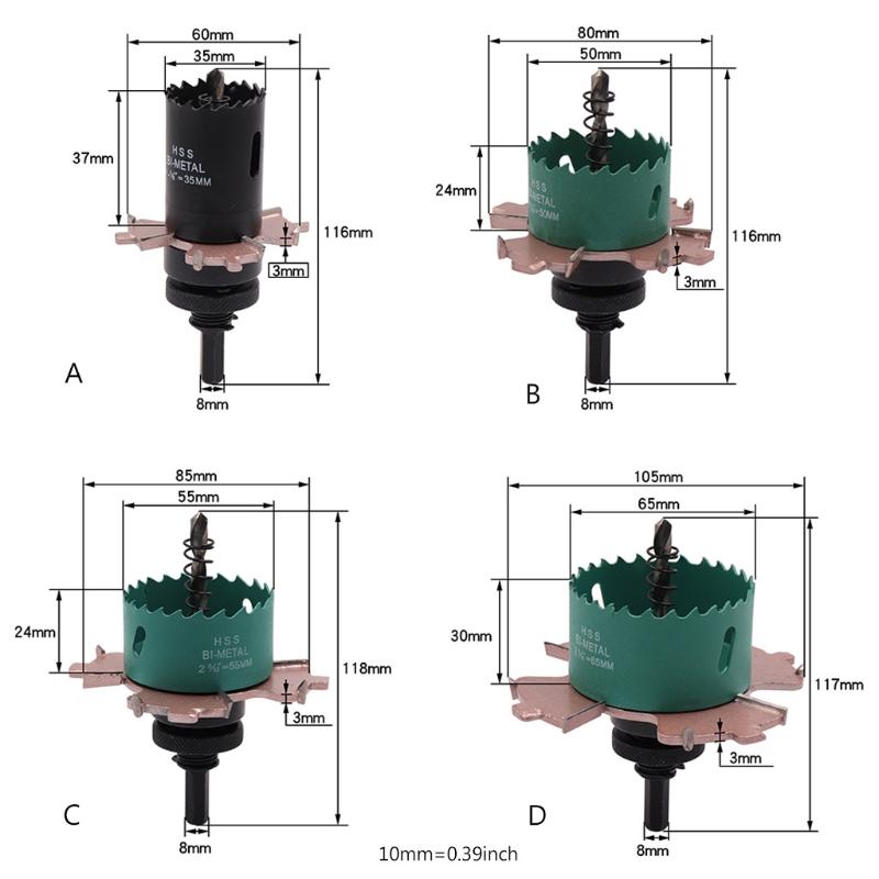 Hole Saw Cutter H.S.S Drill Bit Woodworking Hole Cutter with High Precision Cutting Teeth for Downlight Gypsum Board