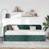 Corner Bed Frame Dark Green 90 x 190 cm Velvet