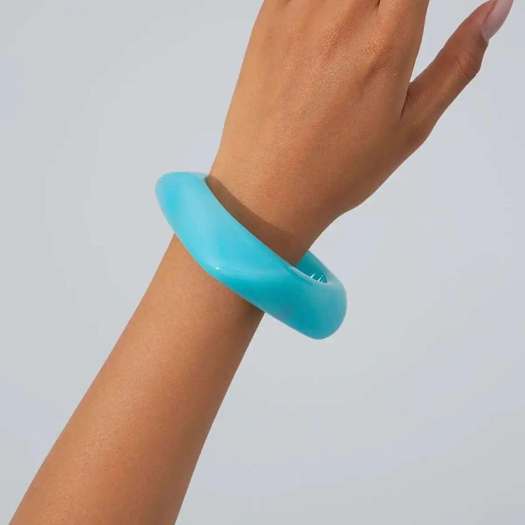 Salircon Modisch Bunt Acrylharz Dicke Armreifen Armband für Damen Übertriebenes Sommer Charm-Armband Hand Schmuck Geschenk