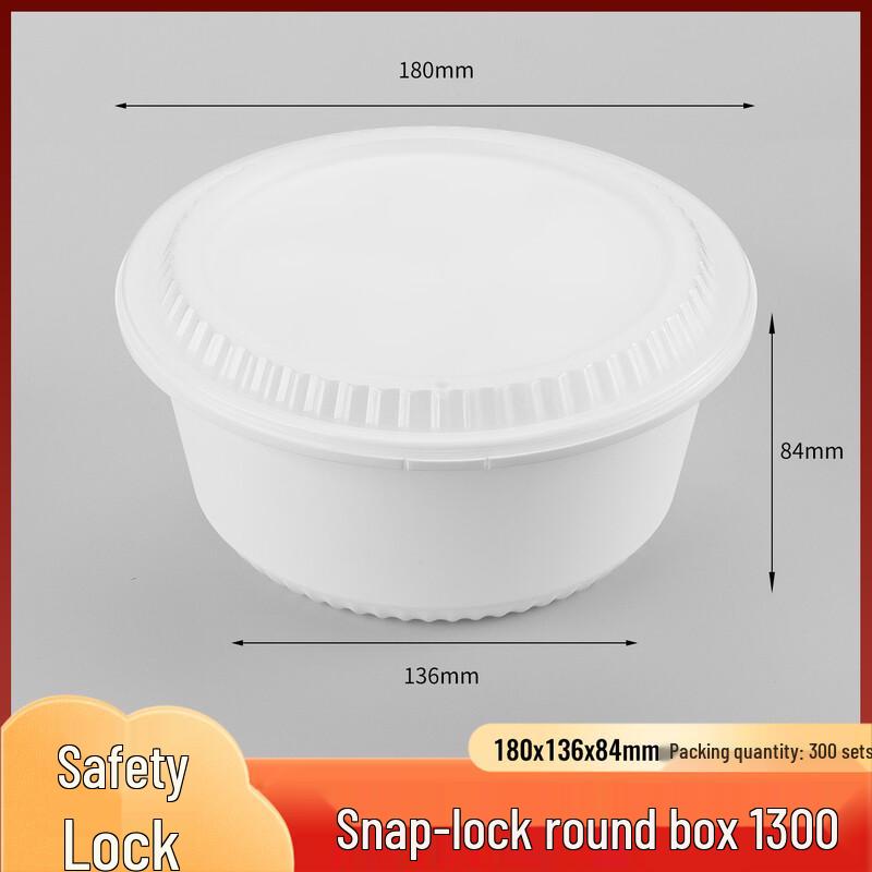 Handun Disposable Thickened Round Meal Boxes with Lids