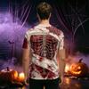 Men's V-Neck Halloween Print Casual T-Shirt for Holiday Party and Everyday Wear