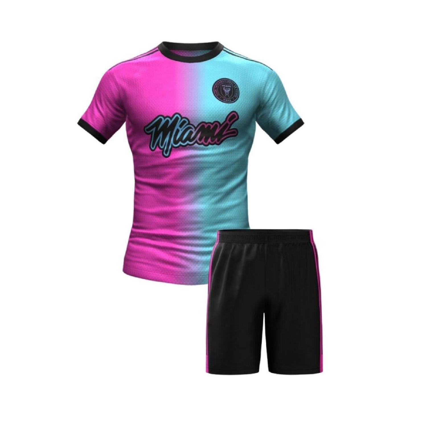 

Комплект детской футбольной майки и шорт Inter Miami Messi 23/24