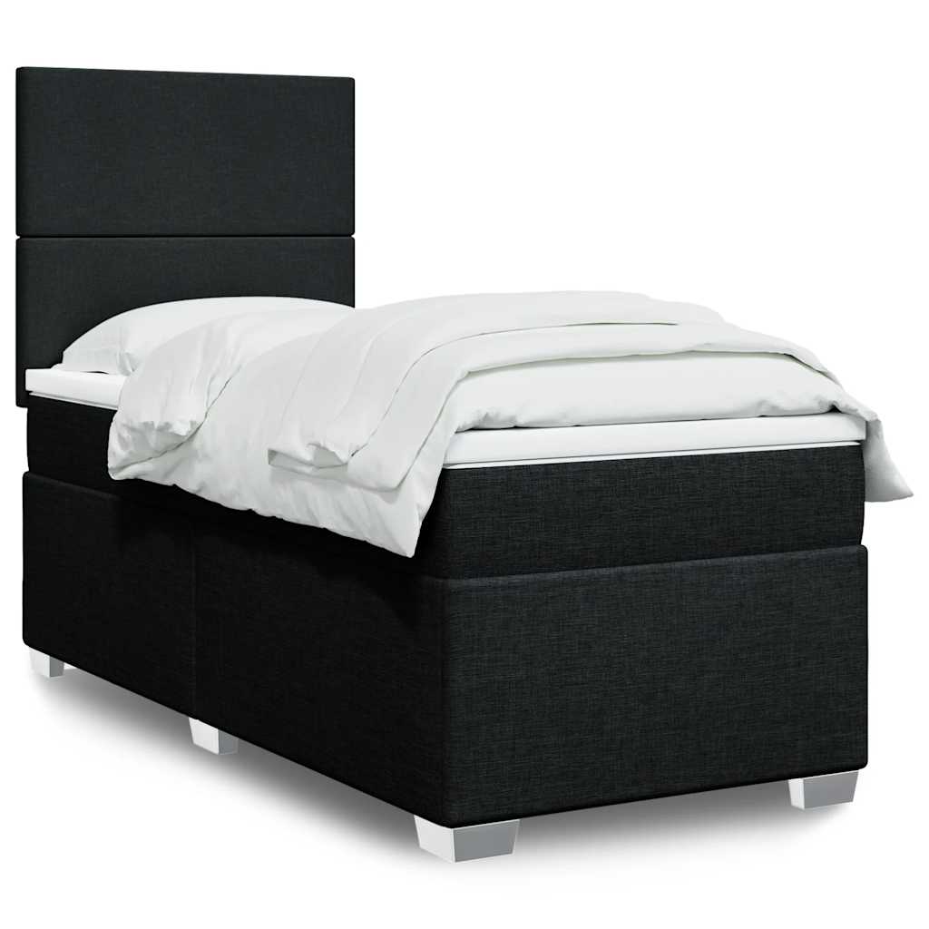 Vidaxl Continental Bed With Mattress, Black, Fabric, 80X200 Cm