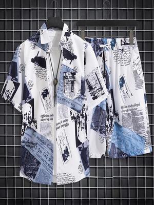 Sanya 2023 Été Ensemble Chemise de Plage à Manches Courtes pour Homme et Short Ample