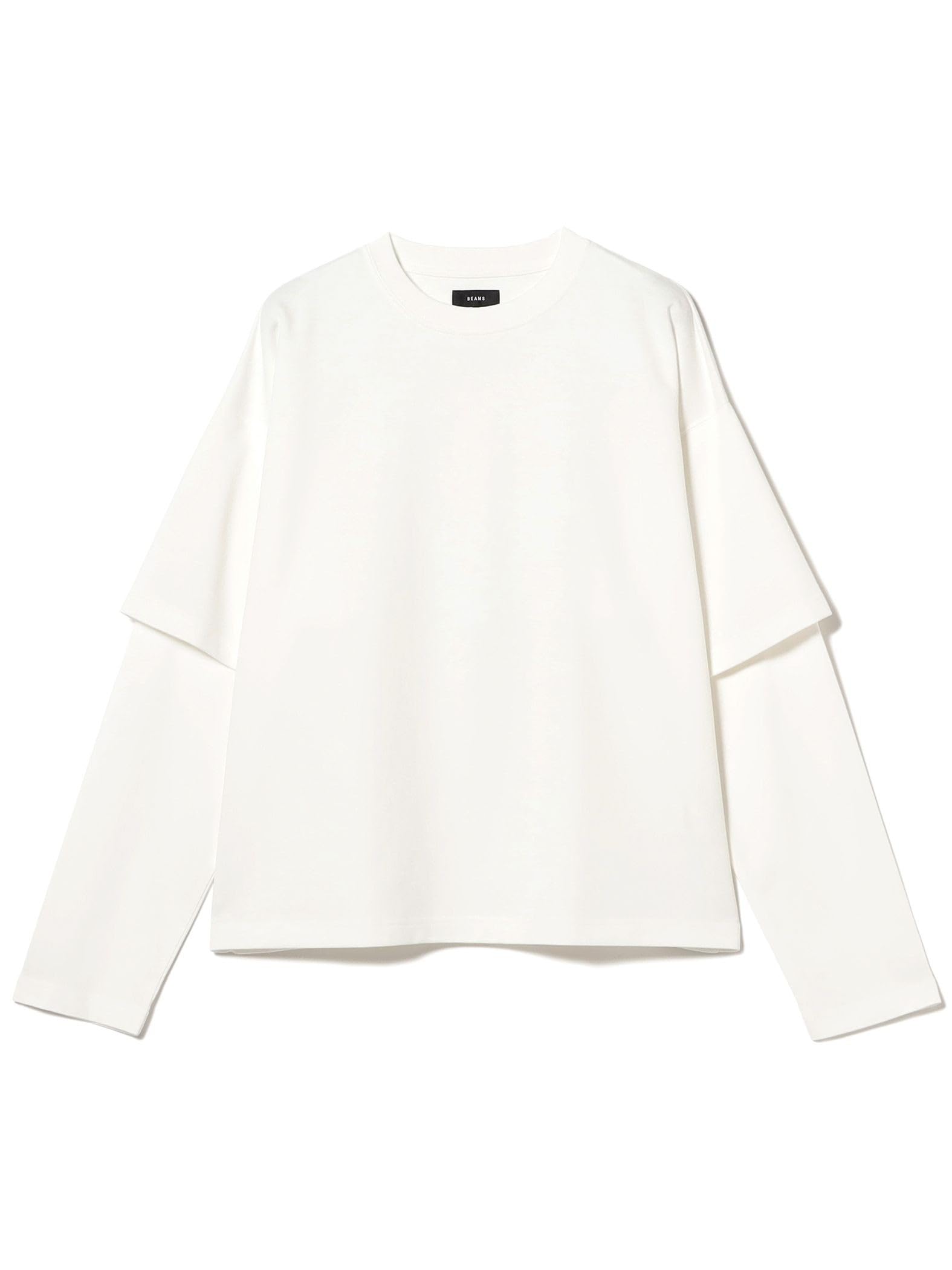 

Мужская широкая футболка Beams с многослойным эффектом, белая, размер L