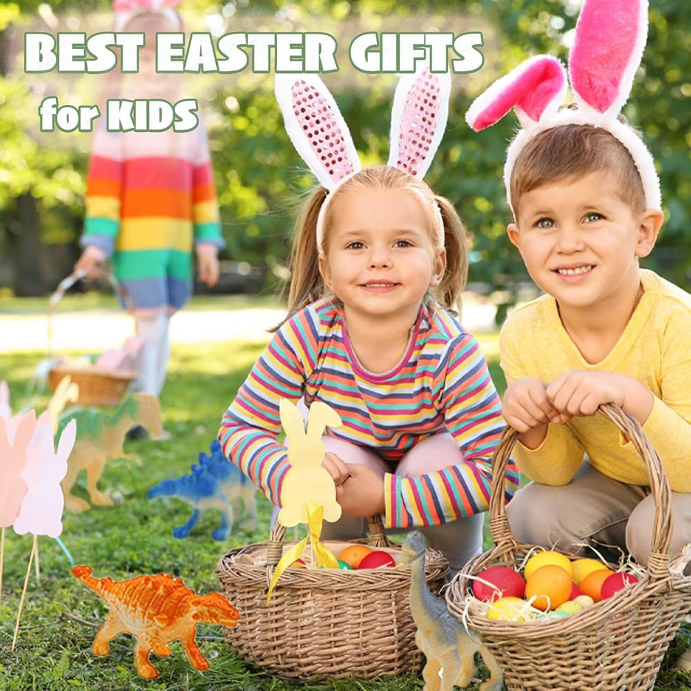 12 Pack Prefilled Easter Eggs with Dinosaur Toys Easter Basket Stuffers for Kids Easter Egg Hunt Game and Party Favors