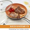 KOCH SYSTEME CS 8inch Copper Nonstick Frying Pan with Lid Resistant Ceramic Coating Skillet Chef Pan Induction Compatible