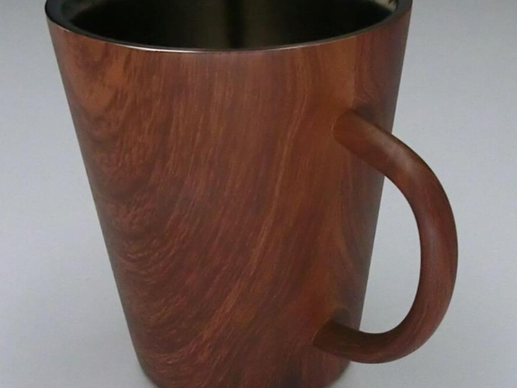 Glass Wood Grain Stainless Steel Mug Imabari Towel Dishwasher Safe J-kitchens Set & Set, 360ml,