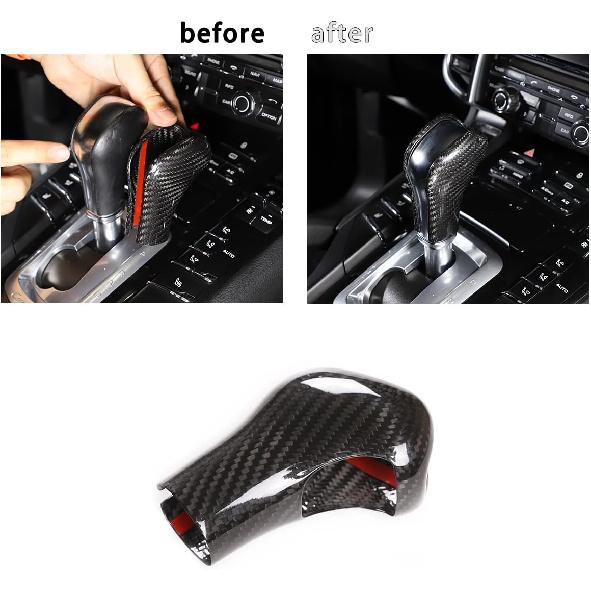 100Percent Real Carbon Fiber Interior Gear Shift Head Cover Knob Trim Car Accessories for Porsche Cayenne 2011-17 , YC OC06854