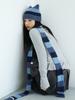 Eogeulliswedou Striped Cat Beanie (Blue)