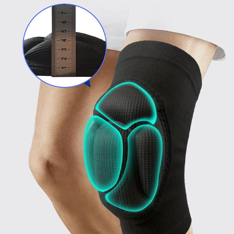 1 Pair Protective Knee Pads Thicken Protection Sports Elastic Anti Collision Pads Fitness Basketball Volleyball Knee Protector
