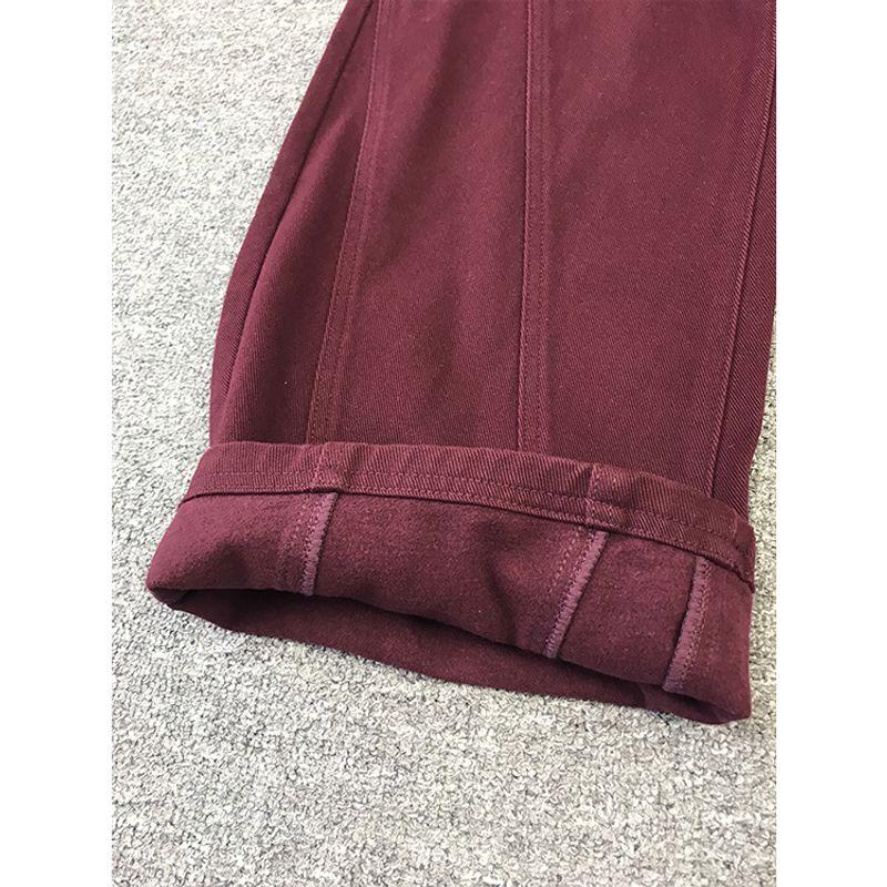 

Popular Color Ankela Red High Waist Loose Denim Ankora Red (Fleece-lined) XL/29