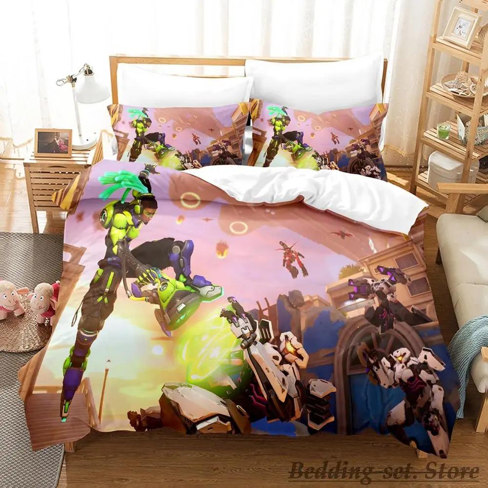 Overwatch 2 Bedding Set Single Twin Full Queen King Size Bed Set Adult Kid Bedroom Duvetcover Sets Anime Parure De Lit Bed