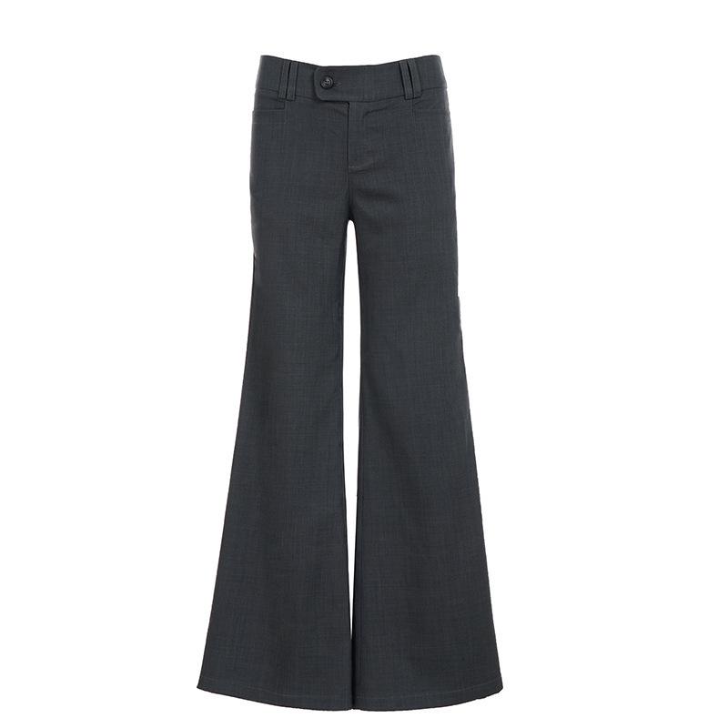 Retro Gerade Geschnittene Gewebte Hose mit Niedrigem Bund - Lässig, Vielseitig, Alltagsstil