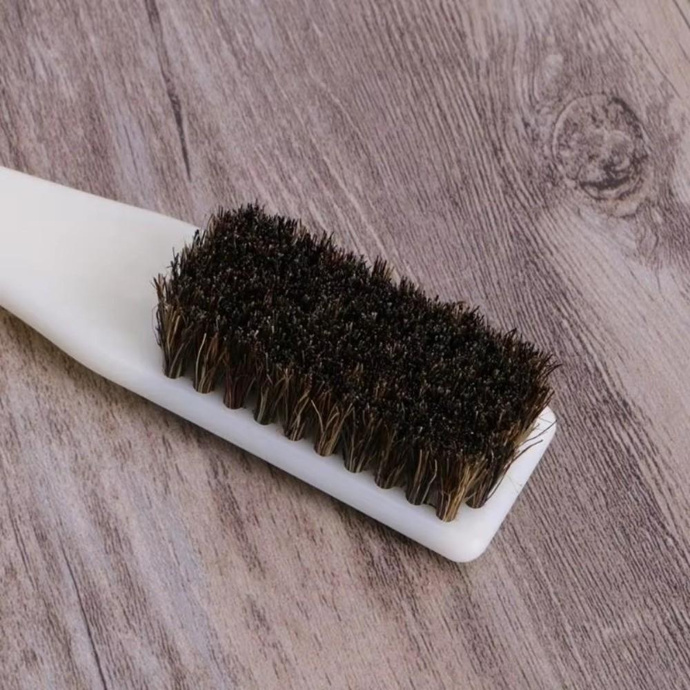 Natural Boar Hair Shoe Brush Interior Cleaning Long Handle Car Cleaning Brush Soft Bristle Car Interior Brush Maintenance