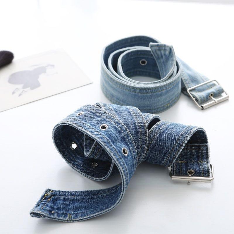 Blue Fashionable Womens Denim Belt For Skirts And Trench Coats Versatile 105cm Style