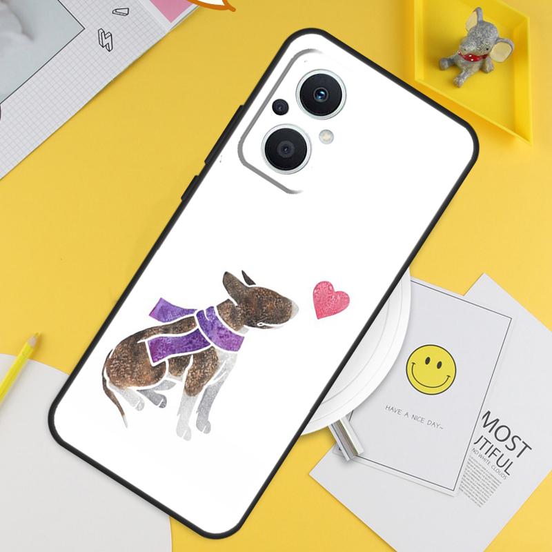 English Bull Terrier Dog For OPPO Reno 8T 11F 12F 13F 14F 7 8 Lite 10 11 12 13 14 Pro OPPO Find X9 X8 X5 X6 Pro Case
