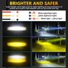 Motorcycle LED Driving Lights 60W 6000K/3000K Super Bright Spotlights Waterproof Fog Lights for Cars Tractors Trucks ATVs SUVs