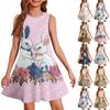 Girl Summer Dress Sleeveless Printed Color Casual Dress