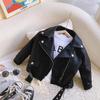 Spring Girls Leather Jackets For Children Classics Fly Coats Kids Clothing Baby Girls Fashion Pu Outerwear