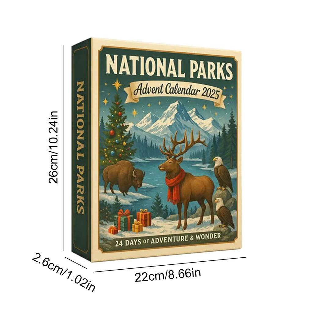 National Parks Advent Calendar 2025 with Unique Ornaments Christmas Advent Calendar Xmas Countdown Calendar for Nature Lovers